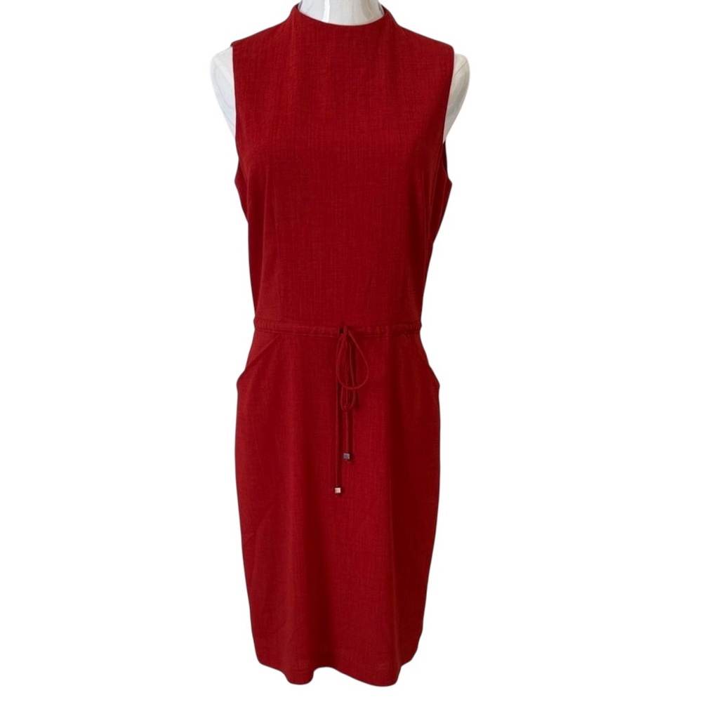 David Warren New York Burnt Orange Sleeveless Dress Size 6